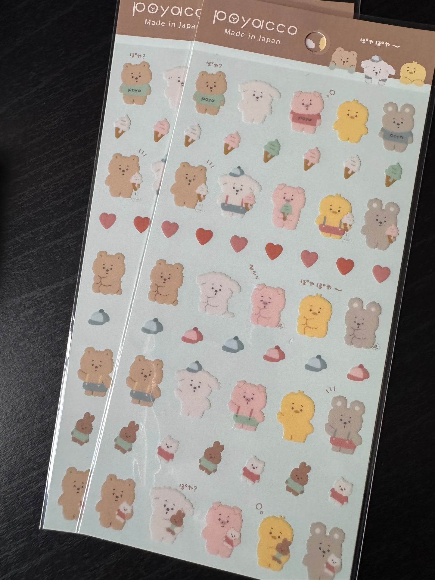 poyacco sticker sheet - ice cream hearts