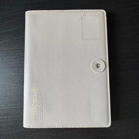 shopteayou undated journal with embroidered stamp sticker (pearl color)