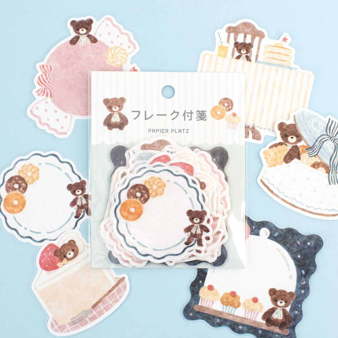 Waka Nakauchi flake stickers - bear & sweets
