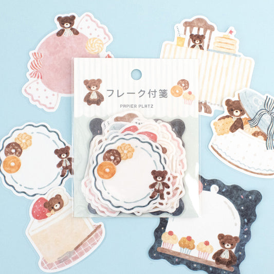 Waka Nakauchi flake stickers - bear & sweets