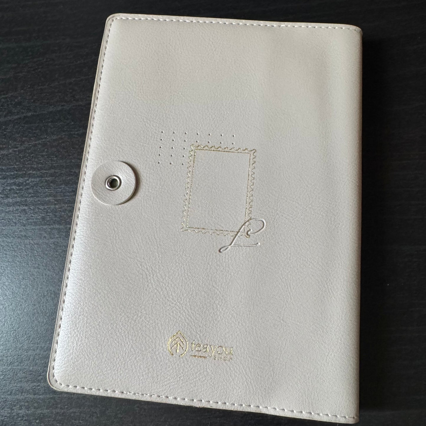shopteayou undated journal with embroidered stamp sticker (pearl color)
