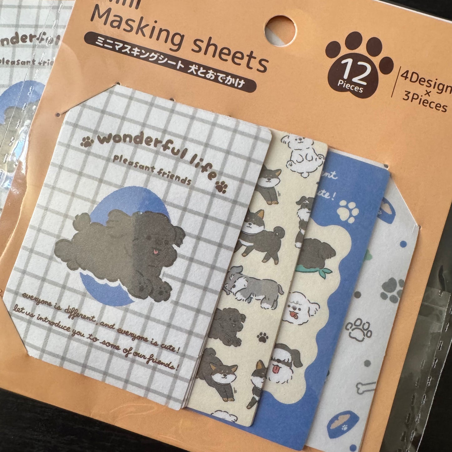 masking sheets - dog (blue color theme)