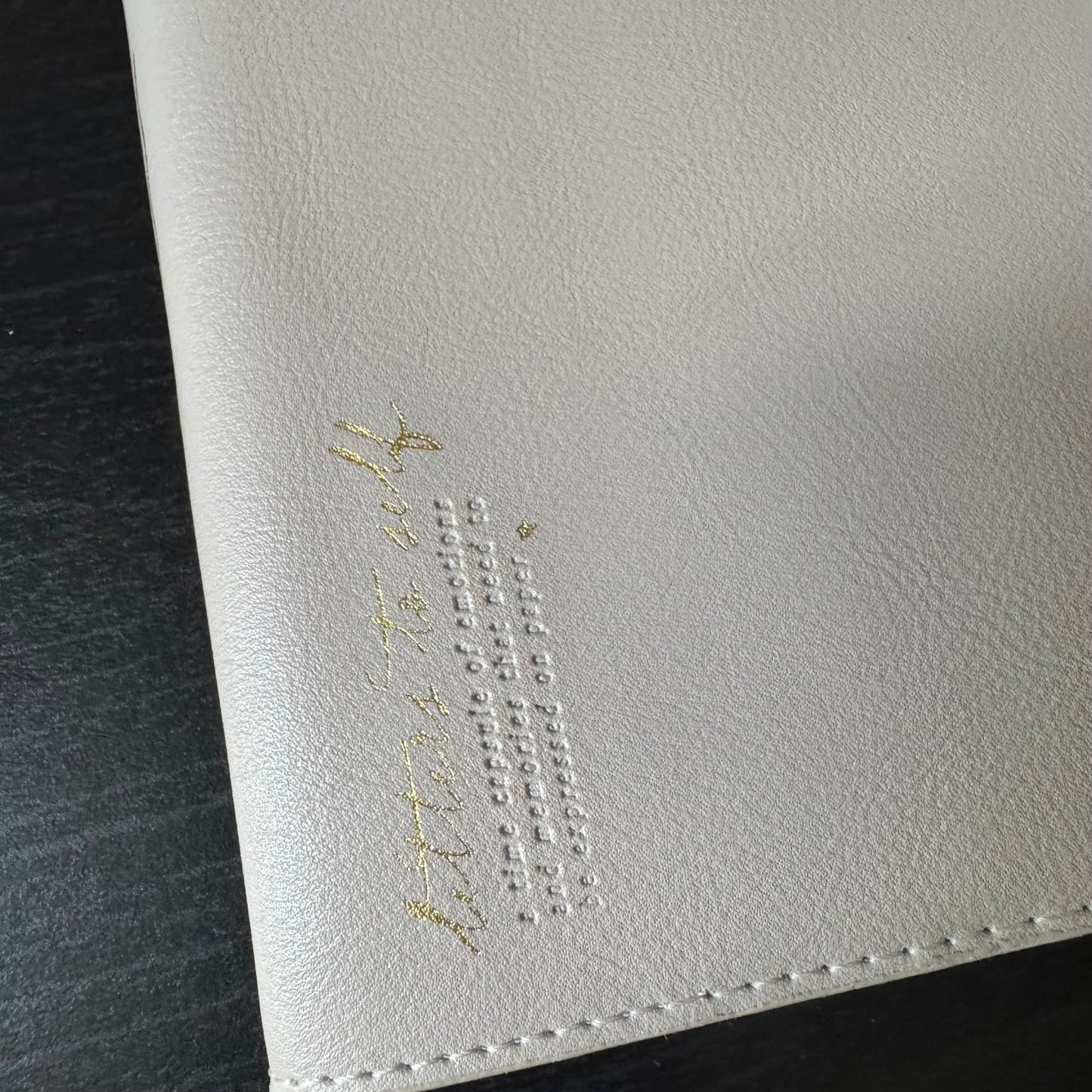 shopteayou undated journal with embroidered stamp sticker (pearl color)