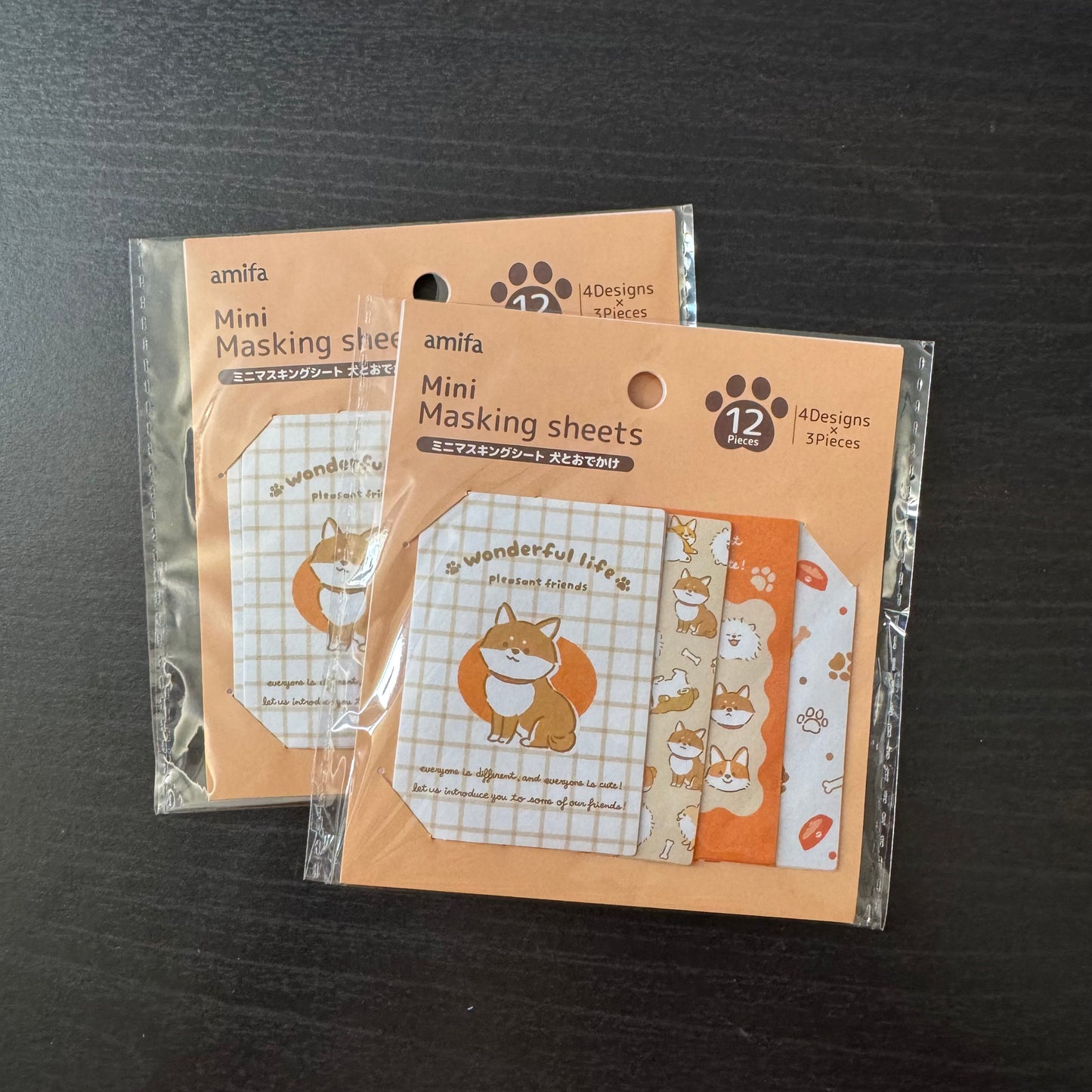 masking sheets - dog (orange color theme)