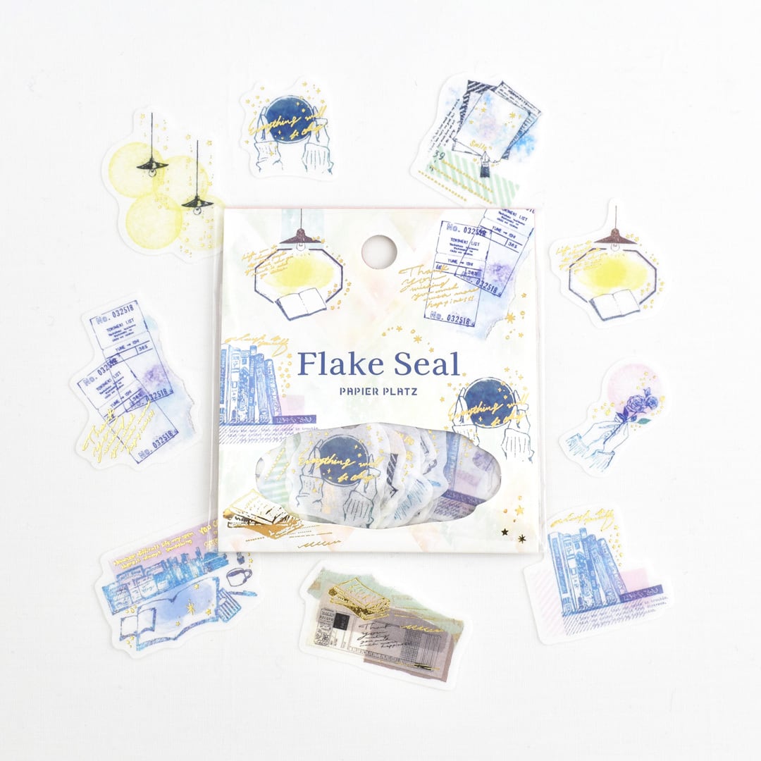 flake stickers - my desk