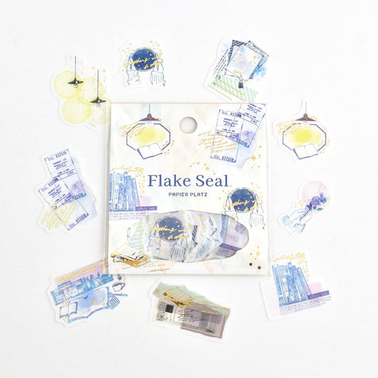 flake stickers - my desk