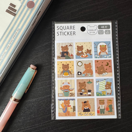 square sticker - cat