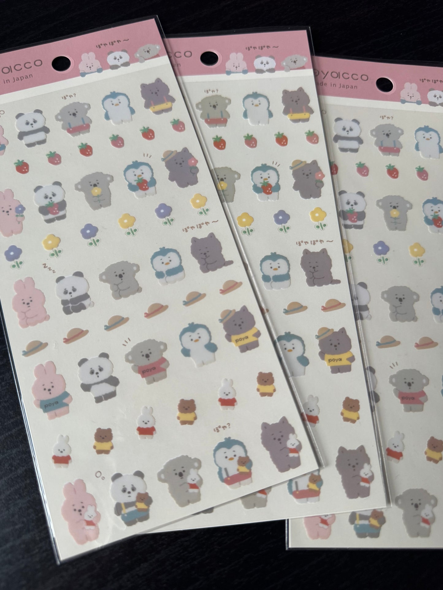 poyacco sticker sheet - strawberries