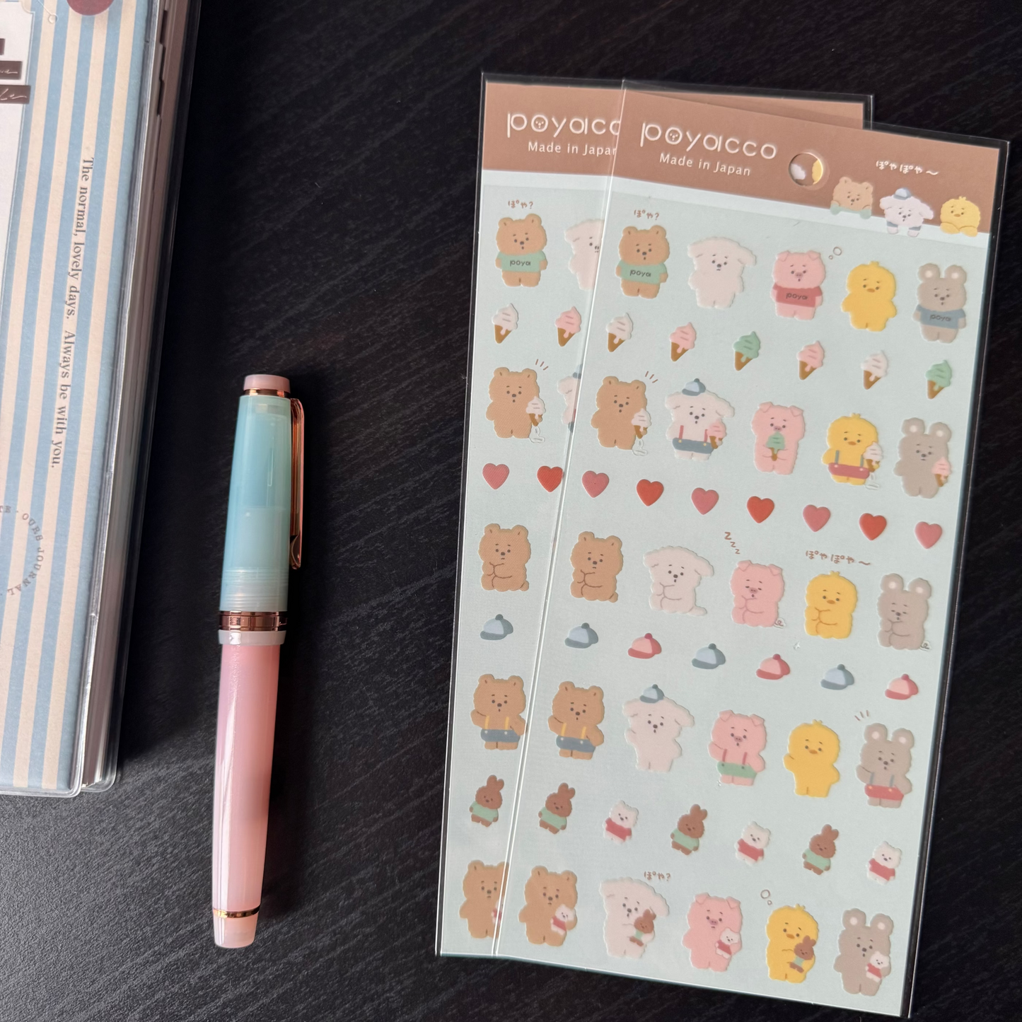 poyacco sticker sheet - ice cream hearts