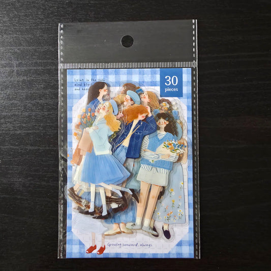 sticker flakes - blue